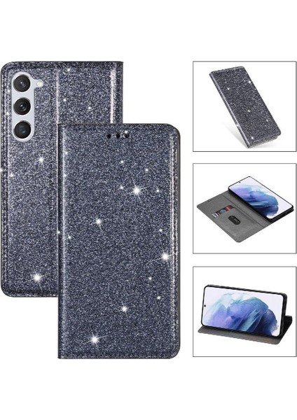 Samsung Galaxy S23 Artı Kart Tutucu Flip Case Cüzdan Için Glitter Flip Case (Yurt Dışından)