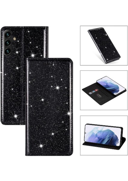 Glitter Flip Case Samsung Galaxy M13 5g Flip Case Cüzdan Pu Deri (Yurt Dışından)