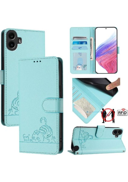 Nothing Kılıf Cmf Telefon 1 Kart Yuvası Tutucu Kickstand Kedi Rfıd Cüzdan (Yurt Dışından)