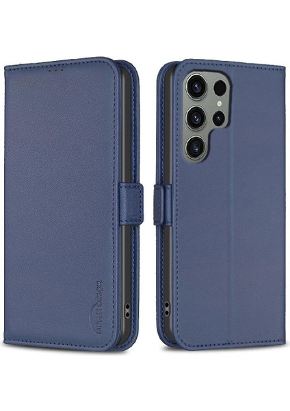 Samsung Galaxy S24 Ultra Kickstand Darbeye Tpu Iç Pu Için Flip Case (Yurt Dışından)
