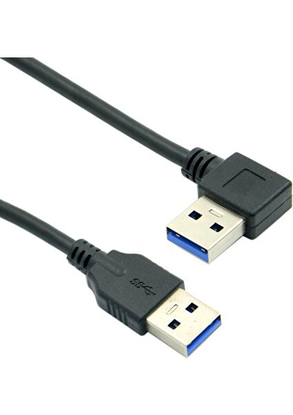 Chenyang 90 Derece Sağ Açılı USB 3.0 A Tipi Erkek Düz A Tipi Erkek Veri Kablosu 40 cm (Yurt Dışından)