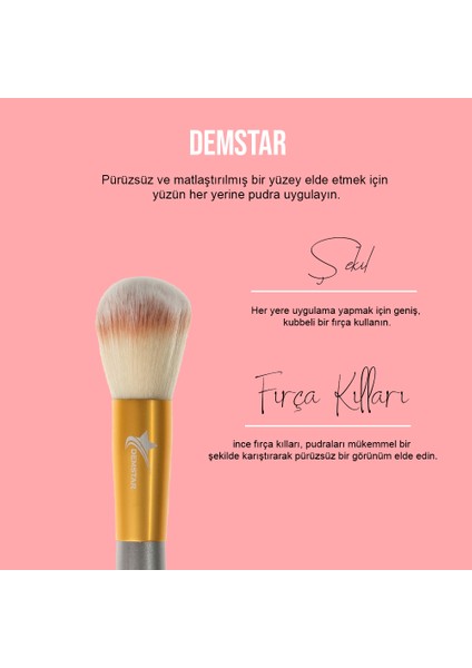 Professinal Makeup Brush Champagne Allık Pudra ve Fondöten Makyaj Fırçası No:13