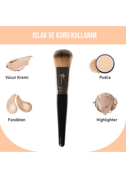 Professional Makeup Brush High End Serisi Yüksek Tutuş Fondöten ve Allık Makyaj Fırçası No:1