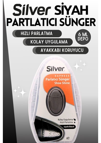 Deri Ayakkabı Parlatma Temizleme ve Bakım Süngeri Siyah Depolu