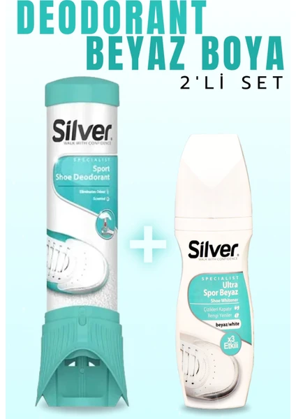 Ayakkabı Deodorantı Koku Giderici Önleyici Sprey + Güçlendirilmiş Ultra Beyaz Ayakkabı Boyası 2li Set