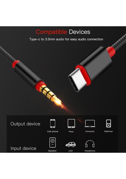 Tip-C - 3,5 mm Jack Erkek Ses Aux Kablosu Erkek - Usb-C Stereo Adaptör Konektörü (Yurt Dışından) fırsatları