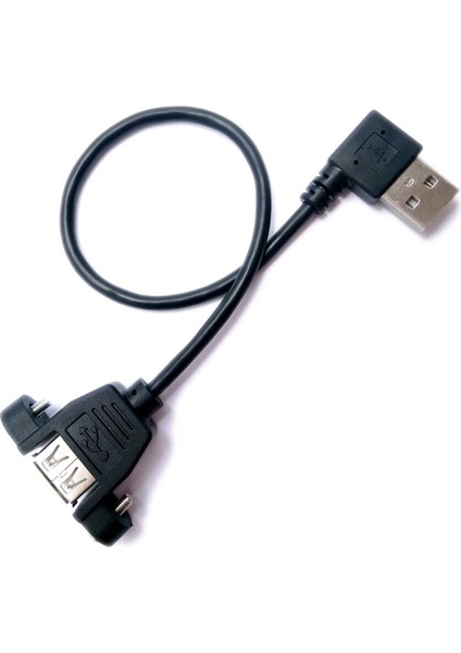 USB 2.0 A Erkek 90 Derece Sağ Açılı Kadın Uzatma Konnektör Kablosu Panel Montaj Deliği ile USB Erkek Dişi Kablo 25 cm (Yurt Dışından) fırsatları