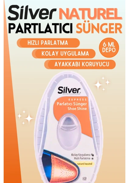 Naturel Deri Ayakkabı Parlatma Temizleme ve Bakım Süngeri Depolu 6 ML