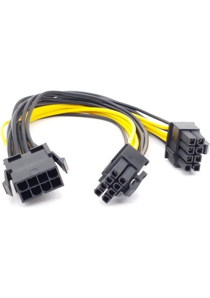 8pın 1 In 2 Cpu Kablosu 8pin To 2X8PIN Pcie Çift 8pin Pcıe 8pin-2x(6+2pin) Grafik Ekran Kartı Güç Kablosu Uzatma Kablosu (Yurt Dışından) fırsatları