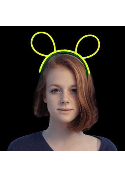 Glow Neon Işıklı Parti Tacı Sarı Renk 1 Adet Retro