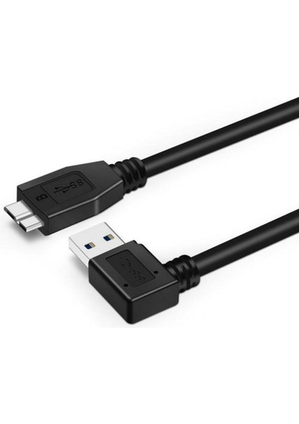 Great-Q 90 Derece Sağ Açılı USB 3.0 Tip A Erkek - Mikro B Erkek Kablo 30CM Kablo (Yurt Dışından)