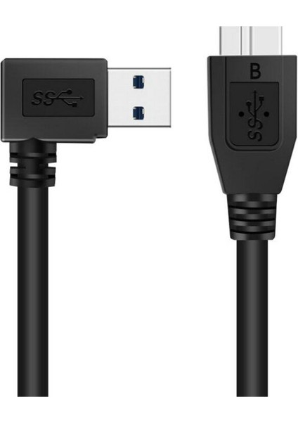 Great-Q 90 Derece Sağ Açılı USB 3.0 Tip A Erkek - Mikro B Erkek Kablo 30CM Kablo (Yurt Dışından) fırsatları