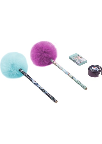 Frozen Kırtasiye Seti 4 Parça (Ponponlu Kalemli) Wonder