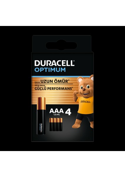 Optimum AAA Pil (4'lü paket), Alkalin Pil 1,5V, LR03 MX2400