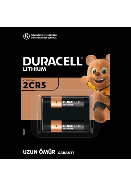 Özel Yüksek Güçlü Lityum 245 Fotoğraf Pili 6V (2CR5 / 245)