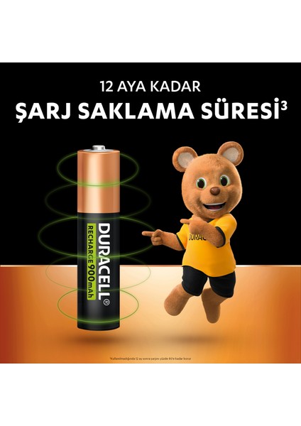 Şarj Edilebilir AAA Pil (2'li Paket), 900 mAh NiMH, önceden şarj edilmiş, 1 Numaralı En Uzun Ömürlü Şarj Edilebilir pilimiz