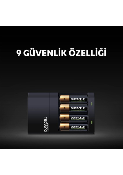 Cef14 4 Saat Pil Şarj Cihazı, 1 adet + 2'şer adet Şarj Edilebilir AA ve AAA Pil