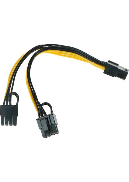 1 Adet Gpu Pcı-E 8pin - Çift Pcı-E Pcı Express 8pin(6pin+2pin) Splitter Kablo Güç Konektörü 30 cm Kablo (Yurt Dışından)