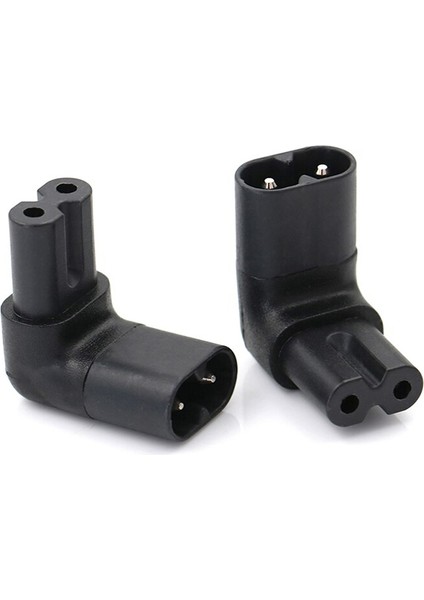 Siyah Erkek Dişi Uzatma Konnektörü IEC320 Iec C7 - C8 90 Derece Yukarı ve Aşağı Açılı Ac Güç Adaptörü (Yurt Dışından) fiyatları