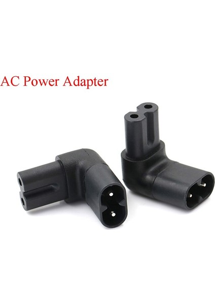 Siyah Erkek Dişi Uzatma Konnektörü IEC320 Iec C7 - C8 90 Derece Yukarı ve Aşağı Açılı Ac Güç Adaptörü (Yurt Dışından) modelleri