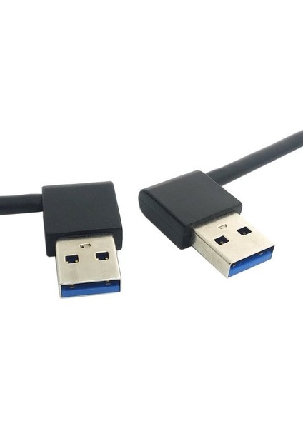 Yeni USB 3.0 Tip A Erkek 90 Derece Sol Açılı - Sağ Açılı Uzatma Kablosu Düz Bağlantı 50CM (Yurt Dışından)