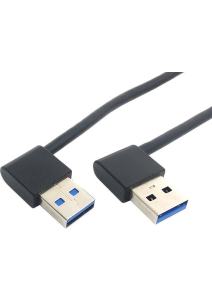 Yeni USB 3.0 Tip A Erkek 90 Derece Sol Açılı - Sağ Açılı Uzatma Kablosu Düz Bağlantı 50CM (Yurt Dışından)