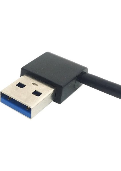 Yeni USB 3.0 Tip A Erkek 90 Derece Sol Açılı - Sağ Açılı Uzatma Kablosu Düz Bağlantı 50CM (Yurt Dışından)