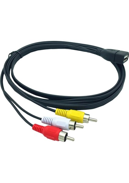 5 Feet/1.5 M USB Dişi 3 Rca Erkek Ses Dönüştürücü Video Av A/v Kablosu Kamera Adaptörü USB Rca Kablosu Av Bağlantı Noktası Tv Kutusu (Yurt Dışından)