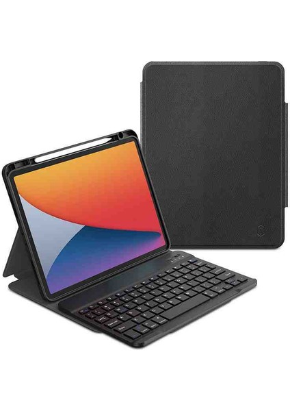 Apple iPad Pro 13 2024 Uyumlu Keybord Protective Gizli Kalem Bölmeli Klavyeli Kılıfı