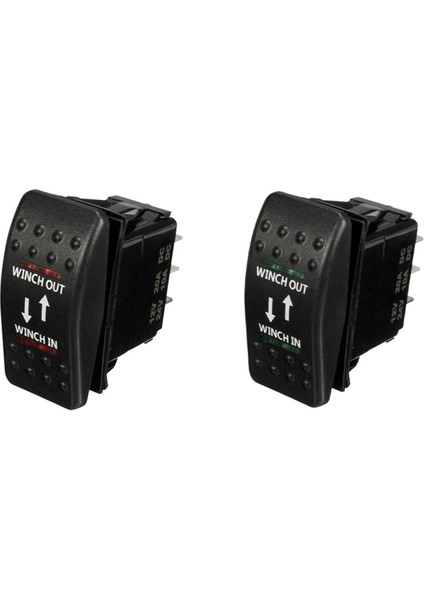 Adet 12V 20A Vinç Girişi Vinç Çıkışı Açık-Kapalı-Açık Rocker Anahtarı 7 Pin Led, Kırmızı ve Yeşil (Yurt Dışından)