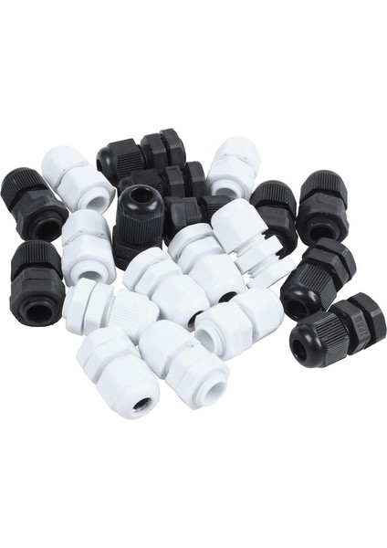 20 Adet Su Geçirmez Ayarlanabilir Pg7 3.5-6mm Kablo Rakoru Bağlantıları Siyah Beyaz (Yurt Dışından) modelleri