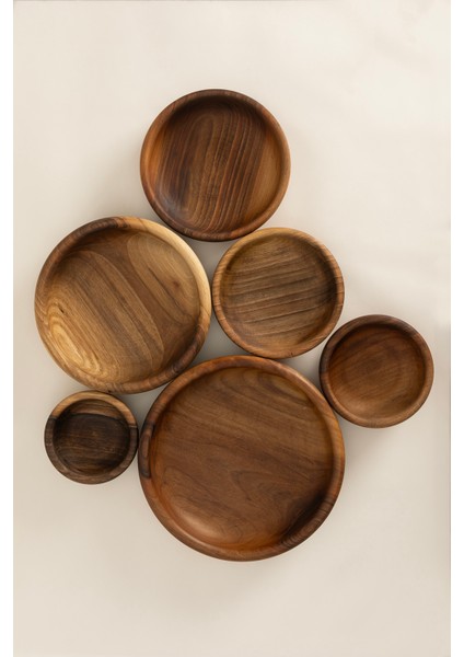 Walnut 6lı El Yapımı Doğal Ceviz Kase Takımı 1293 modelleri