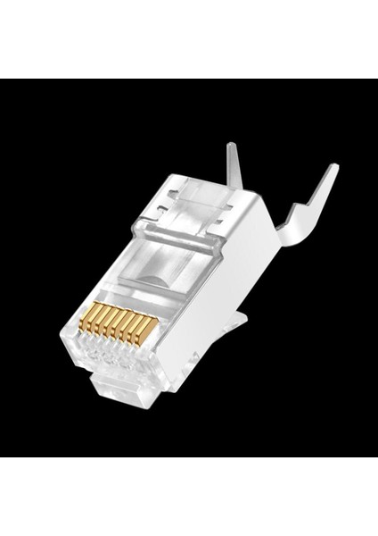 Adet Evrensel RJ45 Konnektörler Modüler Fiş Cat7 Metal Korumalı - Cat 7 8P8C Ağ Rj 45 Kablo Kıvrımlı Ethernet Konektörü (Yurt Dışından)