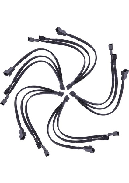 Kablo Konektörü 4 Pinli Pwm Fan Kablosu 1 Ila 3 Yollu Ayırıcı Siyah Kollu Uzatma (Yurt Dışından)