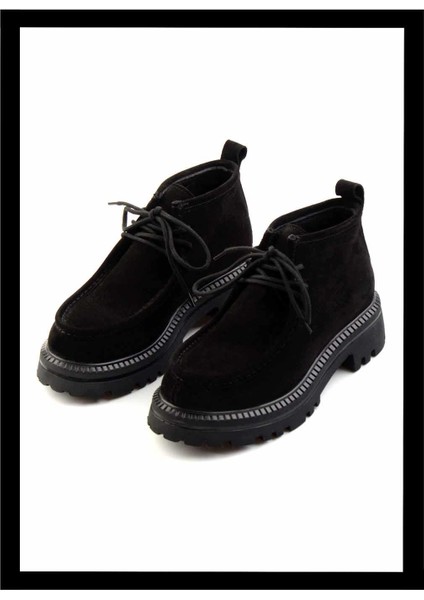 Siyah Nubuk Kadın Bot & Bootie K02028127501