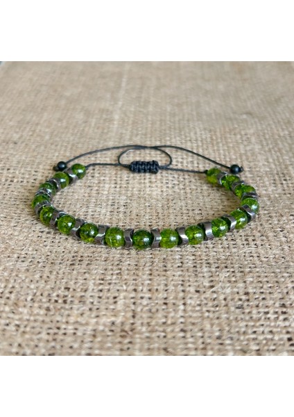 Zebercet ve Hematit Doğal Taş Bileklik