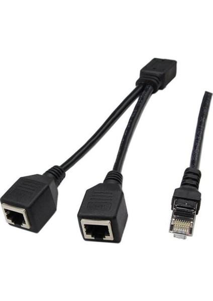 RJ45 1 Erkek 2 Dişi Soket Bağlantı Noktası Lan Ethernet Ağ Ayırıcı Y Adaptör Kablosu 0.25 M (Yurt Dışından)