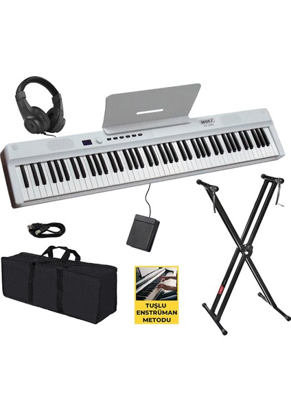 PLX-120WH-ST Katlanır Taşınabilir Dijital Piyano Tuş Hassasiyetli Full Set