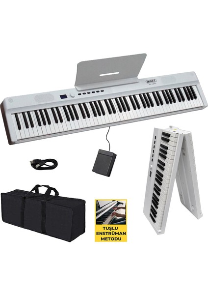 PLX-120WH-ST Katlanır Taşınabilir Dijital Piyano Tuş Hassasiyetli Full Set fiyatları
