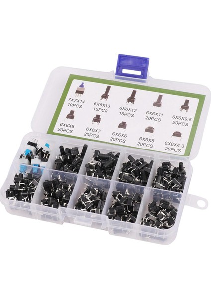 10 Çeşit Değerler 180 Adet Dokunsal Basmalı Düğme Anahtarı Mikro Tetikleyici (Yurt Dışından)