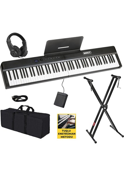 PLX-120BK-ST Katlanır Taşınabilir Dijital Piyano Tuş Hassasiyetli Full Set