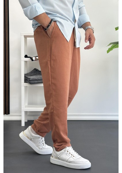 Erkek Relaxed Kesim Jogger Pantolon Kahverengi PNT01