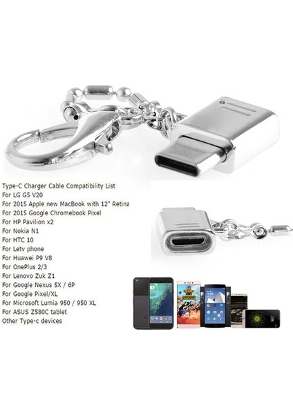 Metal Usb-C 3.1 Tip C Erkek - Mikro USB 2.0 Dişi Dönüştürücü Konektörü (Yurt Dışından) modelleri