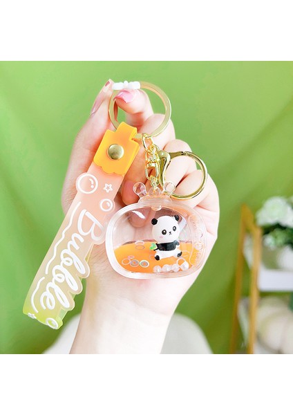 Yüzen Bebek Panda Araba Çanta Anahtarlığı Kolye Dekorasyon Hediye (Yurt Dışından)