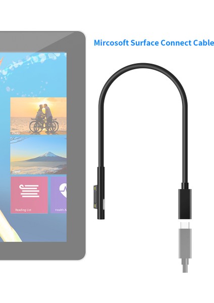 USB Tip C Pd 15V Güç Şarj Adaptörü Dönüştürücü Şarj Kablosu Için Yüzey Pro 7/6/5/4/3/go/kitap Dizüstü Bilgisayar 1/2 (Yurt Dışından)