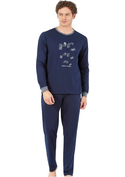 6069 Erkek Uzun Kollu Bisiklet Yaka Pijama Takımı
