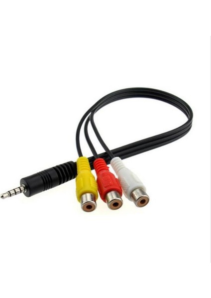 Yüksek Hızlı 3,5 mm Erkek Jack 3 Rca Dişi Fiş Adaptörü Ses Dönüştürücü Video Av Kablosu Tel Kablosu (Yurt Dışından)