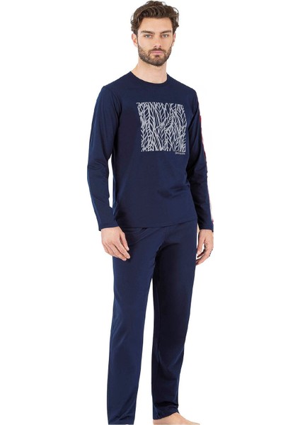 6066 Erkek Uzun Kollu Bisiklet Yaka Pijama Takımı