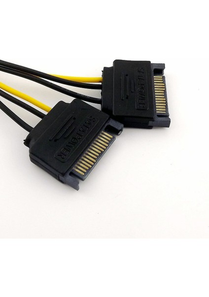 1x Çift Sata 15 Pin Erkek Pcı-E Express 6 Pin Dişi Pcı-E Ekran Kartı Güç Y Splitter Bağlantı Kablosu 20 cm (Yurt Dışından) modelleri