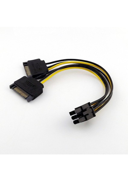 1x Çift Sata 15 Pin Erkek Pcı-E Express 6 Pin Dişi Pcı-E Ekran Kartı Güç Y Splitter Bağlantı Kablosu 20 cm (Yurt Dışından) fırsatları